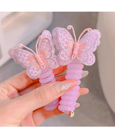 Telephone Wire Hair Bands Braided Hair Ties Colorful Elastic Telephone Cord Hair Ties For Halloween Birthday Parties Purple - Buy Online on GoSupps.com