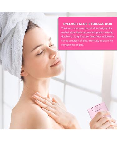 Lurrose Pink Eyelash Extension Glue Storage Box - Plastic Adhesive Container for Eyelash Glue - Durable & Stylish Organizer - Buy Online on GoSupps.com
