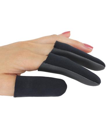 JATAI Heat Shield - Professional High Heat Resistant Finger Protection Guards for Curling and Flat Irons, Wands, Blow Dryers - 3pc (Thumb & 2 Fingers) (S/M - thumb 3/4" (2cm) wide or less, Black) Small/Medium (Pack of 3) Black