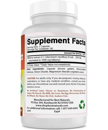 Buy Best Naturals Bilberry 1000 Mg - 90 Capsules (Pack of 3) for Eye Health | Fast International Shipping - Buy Online on GoSupps.com