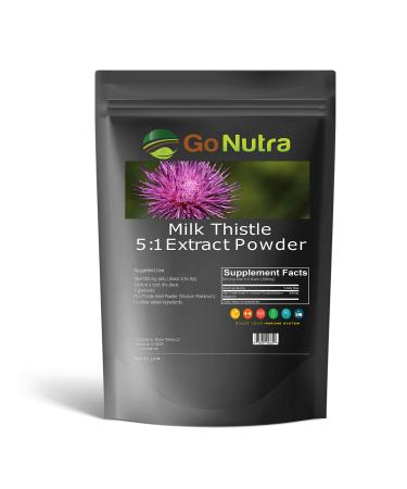 Go Nutra Milk Thistle Powder 1 lb. | Extract Strength 5:1 | Silybum Marianum Non-GMO
