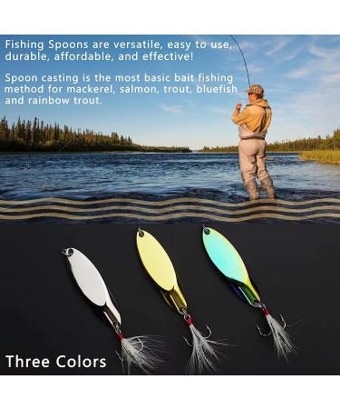 5PCS Sliver Fishing Spoons Lures Reflective Metal Jig Bait for Trout, Freshwater and Saltwater Treble Hooks Fishing Tackle 0.17oz to 0.63oz - Buy Online on GoSupps.com
