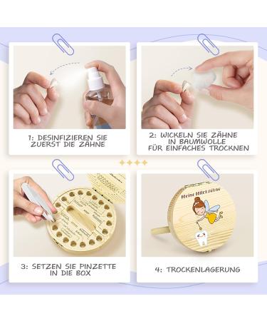 Qetlavee Wooden Tooth Box for Baby Teeth | Personalized Milk Tooth Jar & Souvenir | Perfect Storage Solution with Tweezers - Buy Online on GoSupps.com