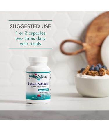 Nutricology Super B Vitamins - 120 Vegetarian Capsules for Energy & Health - Buy Online on GoSupps.com