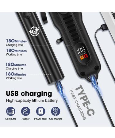Professional Hair Clippers Set for Men - Cordless Rechargeable Hair Cutting Kit with LED Display | Perfect Barber Kit & Gifts for Men (Black - Buy Online on GoSupps.com