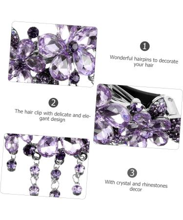 MAGICLULU Hairpin Lady Hair Clip Hair Barrettes Accessories Fashion Hair Clips Hair Jewelry for Braids Rhinestone Trim Decor Women Barrette Crystal Back of Head Miss Zinc Alloy Purple - Buy Online on GoSupps.com