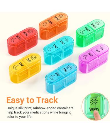 7 Days AM PM Pill Organizer - BPA-Free 2 Times a Day Large Weekly Pills Case for Vitamins and Medicine - Buy Online on GoSupps.com