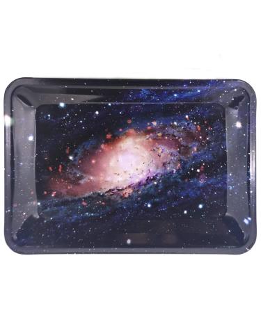 Galaxy Rolling Tray Small and Large (Blue Galaxy, Small) Blue Small (Pack of 1)