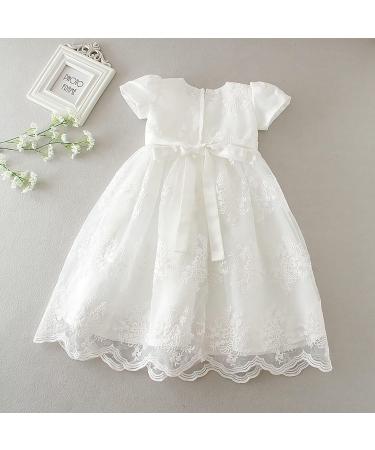 Leideur Baby Long Christening Gowns | White Baptism Dress for Girls | 9-12 Months - Buy Online on GoSupps.com