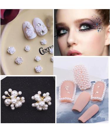 Nail Art Rhinestones & Pearls 3D Decorations - Butterfly, Bowknot, Flower Charms - 2 Boxes - Aurora Bear - DIY Nail Art Design - Buy Online on GoSupps.com