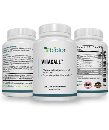 VitaGall - Natural Gallbladder Health Supplement with Chanca Piedra and Artichoke Extract | Biovy Gallbladder Formula for Healthy Digestive System - Buy Online on GoSupps.com