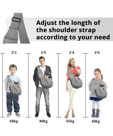 Buy Lynee Adjustable Dog Carrier Bag - Breathable Pet Transport Shoulder Bag for Cats & Dogs - Ideal for Outdoor Walks & Excursions (Gray) - Buy Online on GoSupps.com