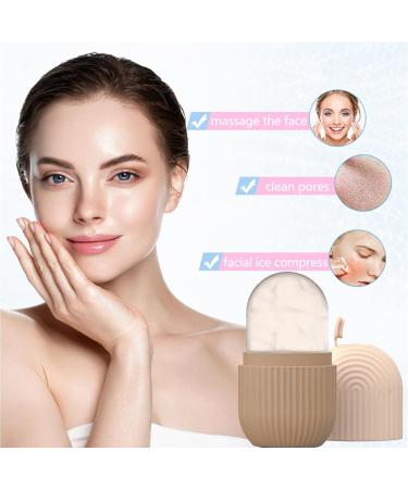 Joyeee Ice Face Roller Reusable Silicone Mold Face Massage Eye Facial Beauty Skin Care Tools Apply Ice for Shrink Pores Anti Wrinkle Reduce Puffiness Improve Skin Elasticity Striped Coffee Color - Buy Online on GoSupps.com
