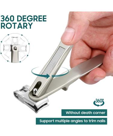 Nail Clippers for Seniors - 360 Rotary Fingernail & Toenail Clippers Long Handle Ultra Sharp Stainless Steel Heavy Duty for Thick Nails Built-in Nail File - Buy Online on GoSupps.com