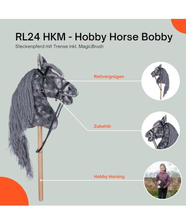 Buy RL24 HKM Hobby Horse Clara - Plush Gray Horse with Bridle & Magicbrush | International Shipping Available - Buy Online on GoSupps.com