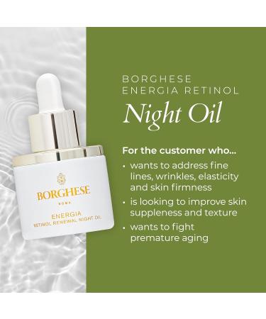 Buy Borghese ENERGIA Retinol Renewal Night Oil - Transformative Retinol Serum for Face - 0.9 FL Oz - International Shipping Available - Buy Online on GoSupps.com