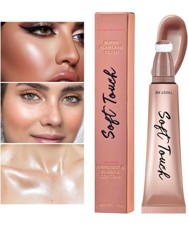 Women Makeup Highlighter Stick | Cheek Cosmetic Liquid Makeup Stick for Highlight - 3D Makeup Highlighter Makeup Stick for Stage C1 Contouring - Buy Online on GoSupps.com