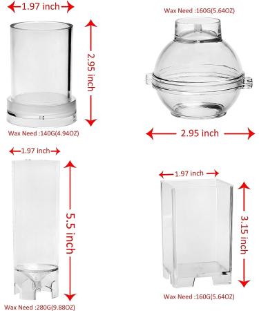 MILIVIXAY 4pcs Plastic Candle Making Molds - Pillar, Cylinder, Rectangle, and Sphere Mold for Beeswax Kit - Buy Online on GoSupps.com