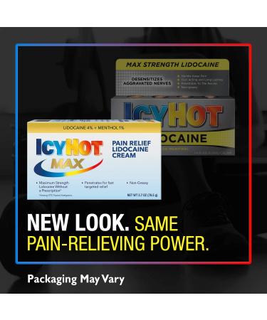 Icy Hot Max Strength Pain Relief Cream with Lidocaine & Menthol - 2.7 oz - Buy Online on GoSupps.com