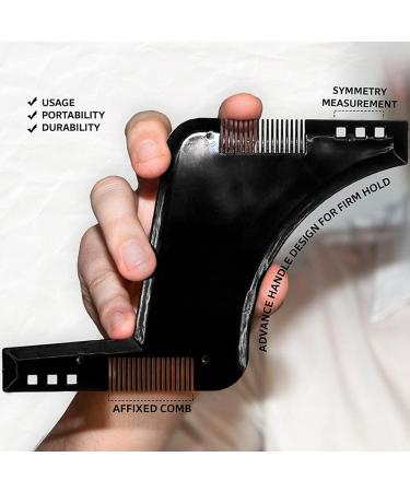 Beard Template Comb Men's Beard Comb Sideburn Styling Comb Beard Trimming Comb Beard Styling Comb Makeup Comb Black - Buy Online on GoSupps.com