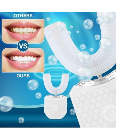 Romooa Ultrasonic Electric Toothbrush with 3 Brush Heads | Rechargeable & Waterproof for Adults | U-Shaped Design for 360 Degree Cleaning - Buy Online on GoSupps.com