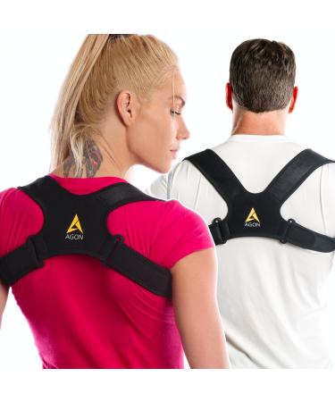 Agon  Posture Corrector Clavicle Brace Support Strap  Posture Brace Medical Device to Improve Bad Posture  Thoracic Kyphosis  Shoulder Alignment Upper Back Pain Relief for Men and Women S/M