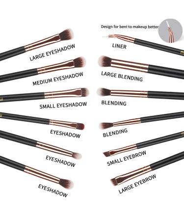 MSQ Eye Makeup Brushes 12pcs Eyeshadow Brushes Rose Gold Makeup Brushes Set with Soft Synthetic Hairs & Real Wood Handle for Eyeshadow  Blending  Eyebrow  Eyeliner (Rose Gold) 1Rose Gold Standard - Buy Online on GoSupps.com