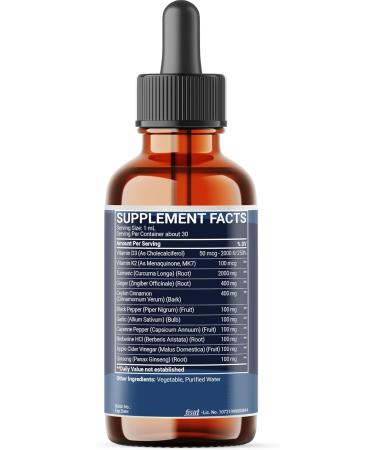 11in1 Turmeric Supplement with Ginger Garlic Ceylon Cinnamon Berberine Ginseng Apple Cider Vinegar 1FL Oz 30 Servings - Buy Online on GoSupps.com