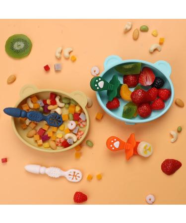 BTRFE Silicone Baby Suction Plate Set with Spoon - Cute, Food Grade, BPA Free Plates for Toddlers - Dishwasher & Microwave Friendly - Buy Online on GoSupps.com