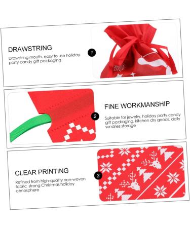 LALAFINA 10pcs Christmas Bouts Candy Bags Men for Christmas Drawstring Bag Christmas Bag Beam Port - Buy Online on GoSupps.com