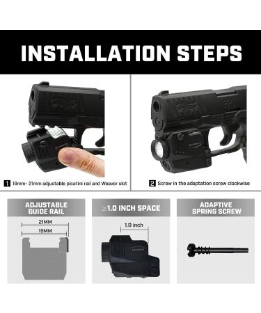 Pistol Light with Red&Green Laser | Rechargeable Compact Weapon Light | Adjustable Rail Mounted Laser Combo | Magnetic Charging | LED Strobe Function - Buy Online on GoSupps.com