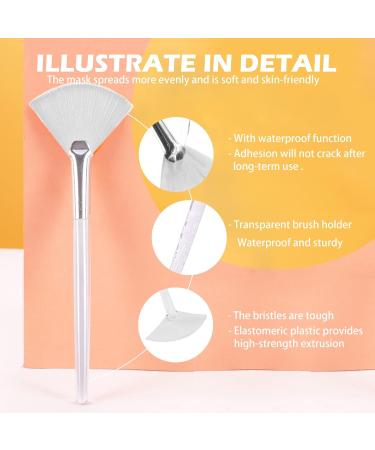 Soft N Style Taklon Fan Mask Brush - Acid Applicator for Glycolic Peel & Masques (4-Pack White) - International Shipping Available - Buy Online on GoSupps.com