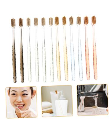 Sewoart 12st toothbrush with crystal handle children's toothbrush household toothbrush tooth hygiene oral hygiene portable toothbrush travel teeth handy crystal brush box manual pbt