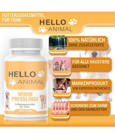 Helloanimal Wurm Pressing Cure for Cats Dogs Rabbits & Poultry | Natural Worm Treatment for Pets - Before During & After Infestation - Buy Online on GoSupps.com
