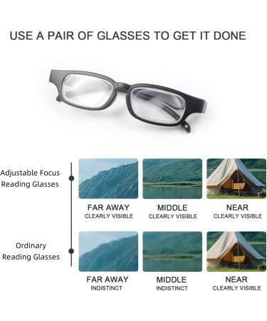 Adjustable Glasses Dial Vision Flex Focus | Blue Light Blocking Zoom Eyeglasses for Reading - Black - International Shipping Available - Buy Online on GoSupps.com