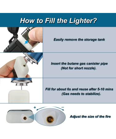 Waterproof Windproof Torch Lighter - Black Single Flame for Candle, Camping, Family Use - Ideal Mens Gift (Butane Not Included) - Buy Online on GoSupps.com