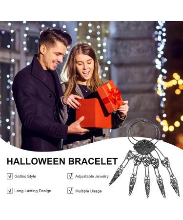 Finger Nail Tip Claw Bracelet - Halloween Adjustable Finger Nail Tip Claw Bracelet | 7 Inch Finger Claw Ring Bracelet | Multipurpose Finger Nail Tip Hand Chain for Cosplays Masquerade Weddings black - Buy Online on GoSupps.com