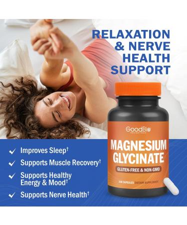 Magnesium Glycinate - High Absorption Magnesium Supplement 500mg Per Serving for Stress Relief Sleep Heart and Bone Health Nerve Support - Non-GMO Gluten-Free Gentle on Stomach 240 Capsules 240 Count (Pack of 1) - Buy Online on GoSupps.com