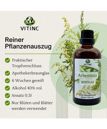 Artemisia Annua Pure Plant Extract 100ml | Annual Mugwort 40% Vol | VITINC - Shop Internationally - Buy Online on GoSupps.com