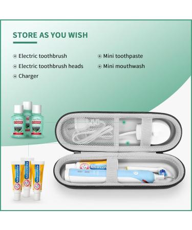 Case for Braun Oral B/Oral-B Pro/Philips Sonicare/Fairywill Sonic Electric Toothbrush with Accessories Storage Portable Holder Travel Protective Cover Inner Silver - Buy Online on GoSupps.com