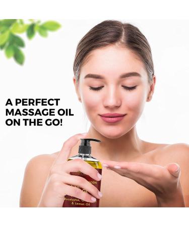 MAJESTIC PURE Cellulite Massage Oil with Vegan Collagen & Stem Cells - Anti Cellulite Essential Oil Blend for Skin Tightening and Firming - 16 fl oz - Buy Online on GoSupps.com
