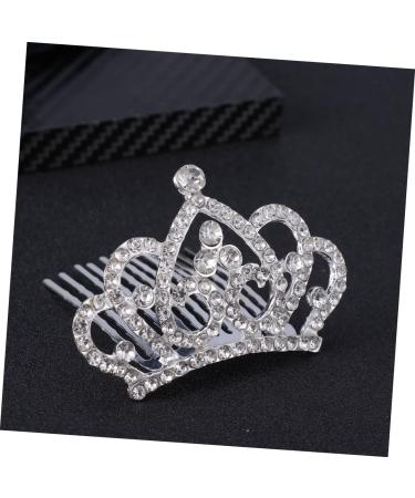 FRCOLOR Girls Crown Comb Rhinestones Child White Jewelry Metal Hair Barrettes - Buy Online on GoSupps.com