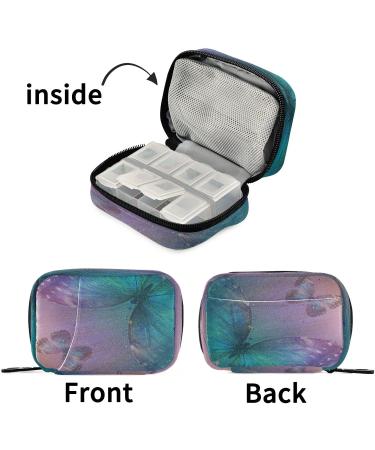 Buy Pfrewn 7 Day Pill Organizer Case - Vintage Butterfly Travel Pill Box | Portable Weekly Vitamin & Medicine Holder - Buy Online on GoSupps.com