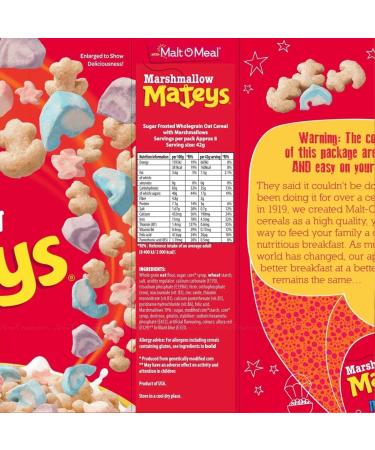Malt O Meal Marshmallow Mateys 320g | Pack of 2 | Sugar Frosted Whole Grain Cereal With Marashmallows | Kids Favourite | Rich Ingredients | Share Pack | Sold by EPL - Buy Online on GoSupps.com
