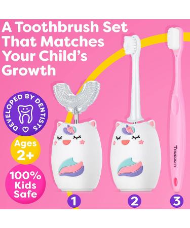 Kids Rechargeable U-Shaped Toothbrush (Pink Unicorn) | Ages 2+ | Automatic & Electric | Toddler & Children's Dental Care - Buy Online on GoSupps.com