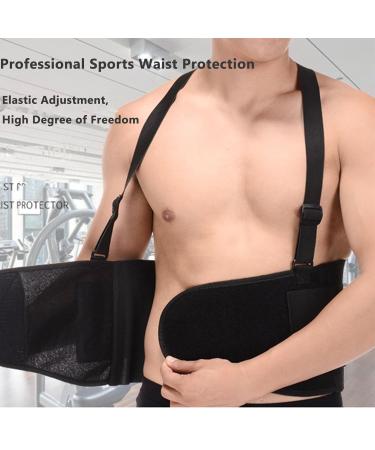 Adjustable Lumbar Back Brace Support Belt for Pain Relief & Recovery | Heavy Lifting Support - Black M - Buy Online on GoSupps.com