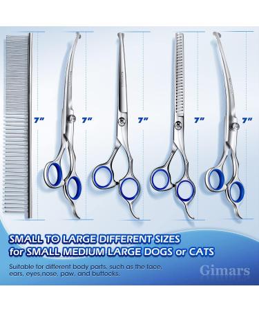 Buy Gimars 7.0 Stainless Steel Safety Scissors - 6-in-1 Professional Pet Care Scissors for Dogs & Cats - Durable Titanium-Coated with Round Tip - Buy Online on GoSupps.com