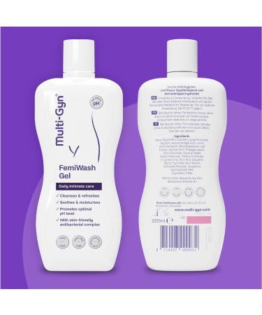 Buy Multi-Gyn FemiWash Gel 220ml - Daily Intimate Hygiene for Women | Soap-Free Perfume-Free Soothing Ingredients | Optimal pH Value - Buy Online on GoSupps.com