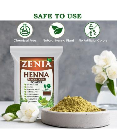 Zenia 100% Pure Natural Henna Powder 454g (1 lb) | Orange-Red Hair Color | Triple Sifted from Rajasthan - Buy Online on GoSupps.com