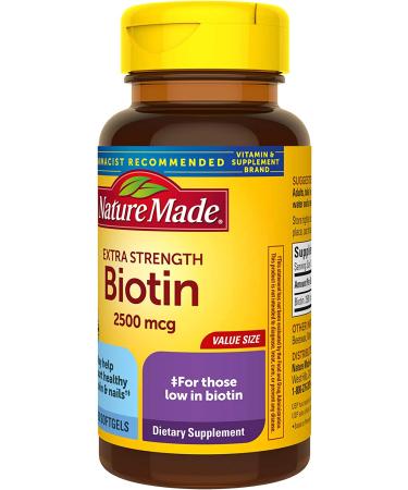 Nature Made Extra Strength Biotin 2500 mcg Softgels - Healthy Hair, Skin & Nail Support - 150 Day Supply - Buy Online on GoSupps.com